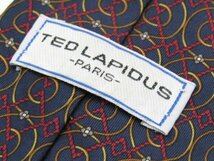 OB 521 テッド・ラピドス TED LAPIDUS ネクタイ 紺系 ジオメトリック プリント_画像3