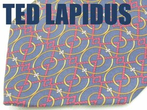 OB 521 テッド・ラピドス TED LAPIDUS ネクタイ 紺系 ジオメトリック プリント