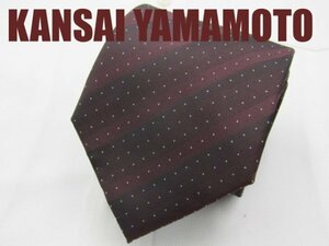 OB 577 カンサイヤマモト KANSAI YAMAMOTO ネクタイ 茶系 ドット ジャガード