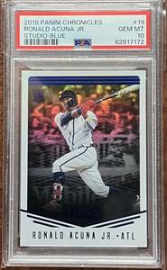 GEM MT10【RONALD ACUNA JR】2018 PANINI CHRONICLES STUDIO BLUE 79/99 ROOKIE RC