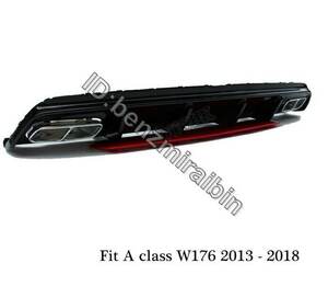 マフラーシルバー W176 ディフューザー Aクラス AMG リア バンパー メルセデス ベンツ ハッチバック A160A180A200A250 2013-2018