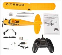 ★バッテリー3本 モード1送信機 Futaba S-Bus拡張 飛行機 3D/6G切替 2.4G RCラジコンプレーン RTF XK A505-J3 パイパーカブ 100g以下規制外_画像10