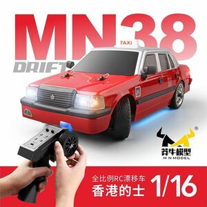 MNRC ルーフウインカーサービス MN38 1/16 RC スケール ESPジャイロ 連動LEDライト ドリフト RTRラジコンカー 香港タクシー WPL HongKong