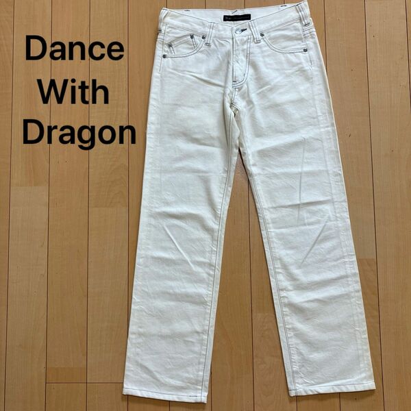 ダンスウィズドラゴン　パンツ　ホワイト　ロゴ刺繍　サイズ36