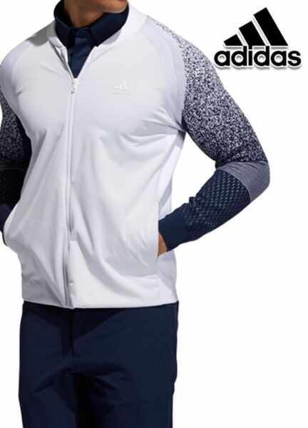 【 L 新品 タグ付き 】 adidas アディダス ゴルフウェア ストレッチ フルジップアップ 長袖 ブルゾン ジャケット