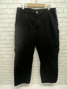 132◆中古品★UNKNOWN Black denim Pants パンツ ボトムス デニム Lサイズ