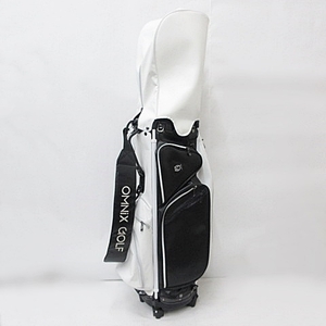 未使用品 OMNIX オムニクス キャディバッグ ゴルフバッグ 6分割 スタンド式 ブラック ホワイト 黒 白 23121103