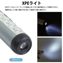 LED ハンディライト COB ライト 作業灯 懐中電灯 XPE マグネット クリップ 簡単操作 バッテリー内蔵 小型 軽量_画像4