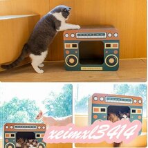 猫 爪とぎ 猫ハウスラジオ型 つめとぎ 爪みがき　ベッド ダンボール 高密度 ネコトンネル ストレス解消 通気 家具破壊防止_画像9