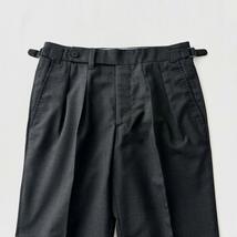 【別注】IGARASHI TROUSERS × BEAMS F イガラシトラウザーズ 2プリーツ サイドアジャスター ウール スラックス 42 グレー 日本製 国内正規_画像3