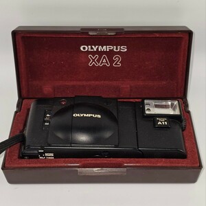 【11A39】1円スタート OLYMPUS XA2 A11 オリンパス レンズ D.ZUIKO 1:3.5 f=35mm フラッシュ付 コンパクトフィルムカメラ