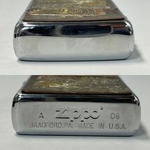 【Z4】 1円スタート ZIPPO / A 08 ジッポー 宝船 七福神 開運 和柄 オイルライター 火花確認済み 喫煙具 ケース付き_画像8