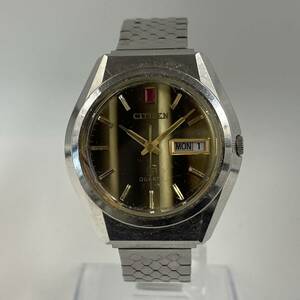 【W12T6】1円スタート CITIZEN / 8810-885023 シチズン クオーツ QZ ゴールド文字盤 メンズ デイデイト 腕時計