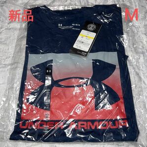 新品￥3520 UNDERARMOUR 半袖Tシャツ Ｍ ネイビー 速乾 吸汗 アンダーアーマー