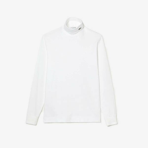 ラコステ エッセンシャルタートルネックカットソー カジュアル オシャレ 通勤 メンズ MENS ESSENTIAL TURTLENECK UH0223L-001 WHITE 5(L)