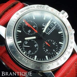 Sinn ジン アウトバーンクロノグラフ 303 自動巻き SS/革 スモセコ タキメーター 純正ベルト 赤 ベルト メンズ 腕時計 「22823」