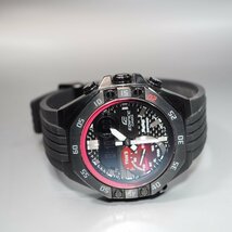 【EDIFICE×TOM’S】CASIO カシオ EDIFICE エディフィス ECB-10TMS SS ラバー QZ デジタル メンズ 腕時計 保/箱付 「22942」_画像5