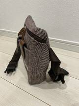 ハリスツィードx犬印鞄製作所 美品 ツイードのウエストポーチ ボディバッグ_画像4