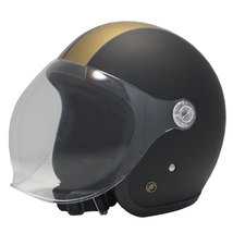 ジェットヘルメット　マットブラック／ゴールドライン　ＳＧ安全規格品　送料無料_画像4