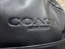 ■極美品■COACH コーチ■メンズ■F54135■ロゴ型押し■カーフ レザー 本革 ナイロン■リュック サック バックパック■紺 SV金具■D11543_画像8