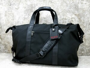 ■極美品■TUMI トゥミ■メンズ■ロゴ型押し■ナイロン カーフ レザー 本革■2way ボストン ショルダー バッグ■黒 シルバー金具■D11556