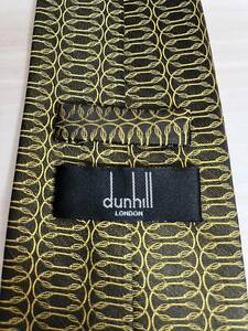 送料無料　新品未使用 DUNHILL ダンヒル ブランド ネクタイ ブラック ゴールド 美品