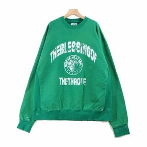 SOMEIT サムイット 22SS T.B.A VINTAGE SWEAT SHIRTS ダメージスウェット XL グリーン