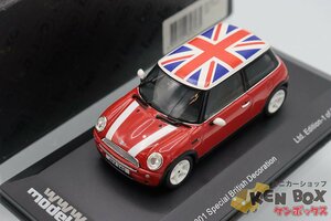 500台限定生産 S=1/43 ixoイクソ MDC001 MINI COOPERミニクーパー 2001 Special British Decoration 現状渡し