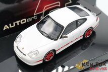 S=1/43 AUTOart60470 Porscheポルシェ911 GT3 RS 2004(白)（W/RED STRIPE ON TWO SIDES) 現状渡し_画像1