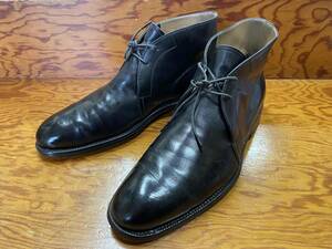 MADE IN ITALY【LOUIS VUITTON/ルイヴィトン】Chukka Boots size8 BLACK レザー チャッカブーツ メンズ 革靴 フォーマル ビジネス 伊製