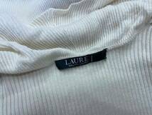 【LAUREN RALPH LAUREN/ローレン ラルフローレン】Frill Knit Cardigan sizeXS フリル ニット カーディガン ロング丈 コットン レーヨン_画像6