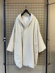 【Vlas blomme/ヴラスブラム】WOOL×KORTRIJK LINEN Coat sizeF MADE IN JAPAN ウール×コルトレイクリネン ショールカラー コート 日本製