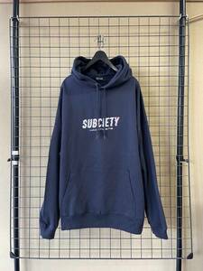 未着用 美品【Subciety/サブサエティ】Embroidery Logo Pullover Sweat Parka sizeL 刺繍ロゴ スウェット パーカー フーディー