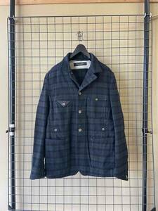 【Marvy Jamoke/マービージャモーク】MADE IN JAPAN Coverall B/W CHECK WOOL×NYLON size36 カバーオール チェック ウール×ナイロン