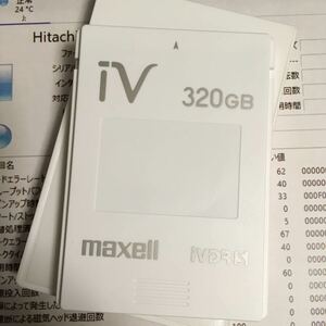 マクセル maxell iVDR-S カセットHDD 320GB ケース付き M-VDRS320G.D アイヴィ 日立Wooo ハードディスク　[正常]使用時間60時間