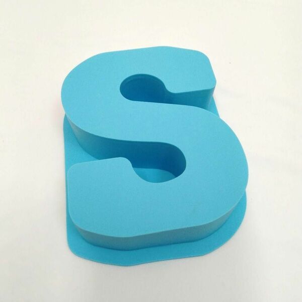 uxcell 大文字樹脂モデル シリコーン アート DIY クラフト パーティー 家の装飾用 漢字S 10.16cm ブルー
