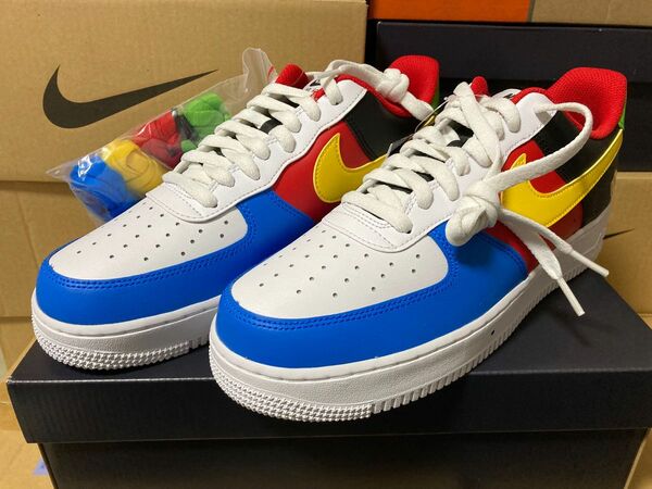 NIKE UNO X AIR FORCE 1 LOW "WHITE YELLOW UNIVERSITY RED" 28cm