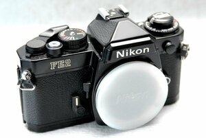 （綺麗）Nikon ニコン 人気の高級一眼レフカメラ FE2（黒）ボディ 希少な作動品 （腐食無し）