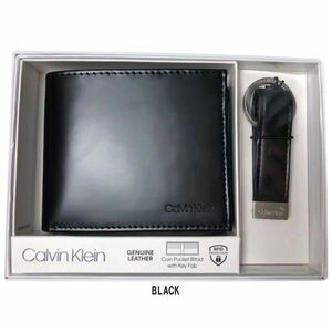 ※訳あり アウトレット★6 Calvin Klein(カルバンクライン)二つ折財布 小銭入れ付 レザー 本革 メンズ 31CK330001 BLACK