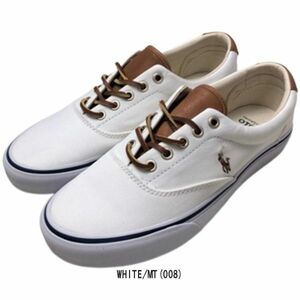 ※訳あり アウトレット POLO RALPH LAUREN(ポロ ラルフローレン)スニーカー キャンバス 816861080 WHITE/MT(008) US9D(27.0〜27.5cm)