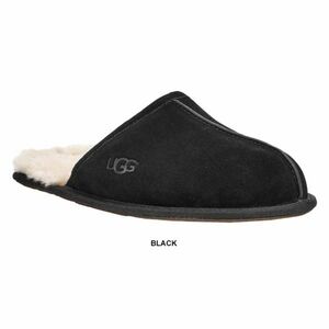 ※訳あり アウトレット UGG(アグ)メンズ ムートン スリッパ サンダル ルームシューズ スカッフ SCUFF 1101111 BLACK US9(27.0cm)