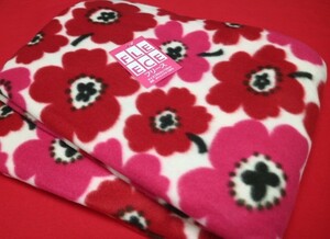  special price fleece cloth 150×150 white red pink large pattern flower white pink red gray Marimekko manner snood hand made cut fleece 