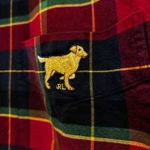 Polo Ralph Lauren ラルフローレン 長袖シャツ Mサイズ チェック RRL ダブルアールエル コットンツイル レトリバーマーク_画像4