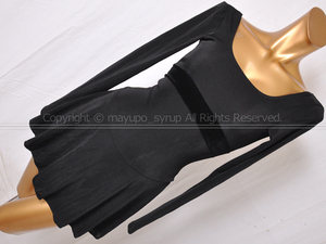 L1228-23* прекрасный товар Main Street фигурное катание длинный рукав юбка имеется Leotard черный SA