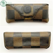 12313892　△ FENDI フェンディ メガネ 眼鏡 EBONY 135 ブラック×シルバー FF ロゴ アイウェア ケース付き ブランド 中古_画像8