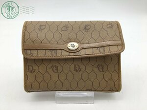 12420793　＊ Christian Dior クリスチャン ディオール ポーチ レザー ハニカム柄 ベージュ系 マルチケース ブランド小物 中古