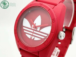 12441016　◇ adidas アディダス SANTIAGO サンディエゴ ADH6168 赤文字盤 レッド メンズ クォーツ QUARTZ QZ 腕時計 中古
