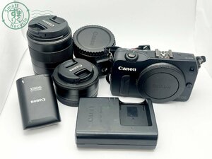 12282341　■ 1円~ Canon キヤノン EOS M ミラーレスデジタル一眼カメラ レンズ2点セット フラッシュ・充電器付き 通電確認済み カメラ