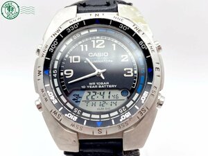 12332621　＃ CASIO カシオ FISHING GEAR フィッシングギア AMW-700 ILLUMINATOR クォーツ QZ 3針 腕時計 黒文字盤 ブラック デジアナ