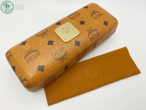 12332995　△ MCM エムシーエム メガネケース メガネ拭き ブラウン×ゴールド アイウェア ブランド 中古